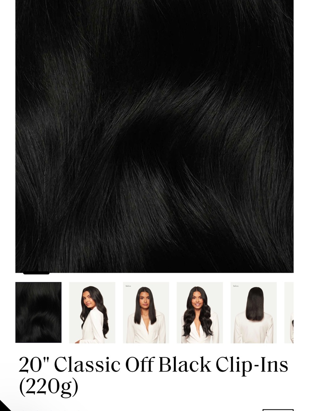 20" Off Black Clip-In Hair Extensions - Classic 220g